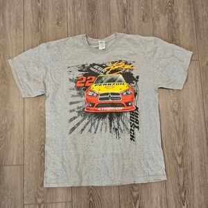 Kurt Busch 22 Shell Pennzoil Dodge Charger Racing Shirt Mens XL Gray Gildan Tee